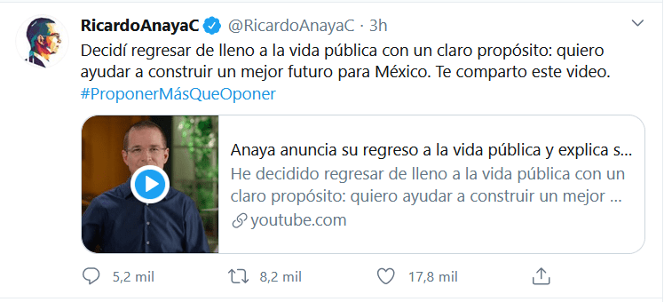 Ricardo Anaya regresa a la vida pública (video) 1