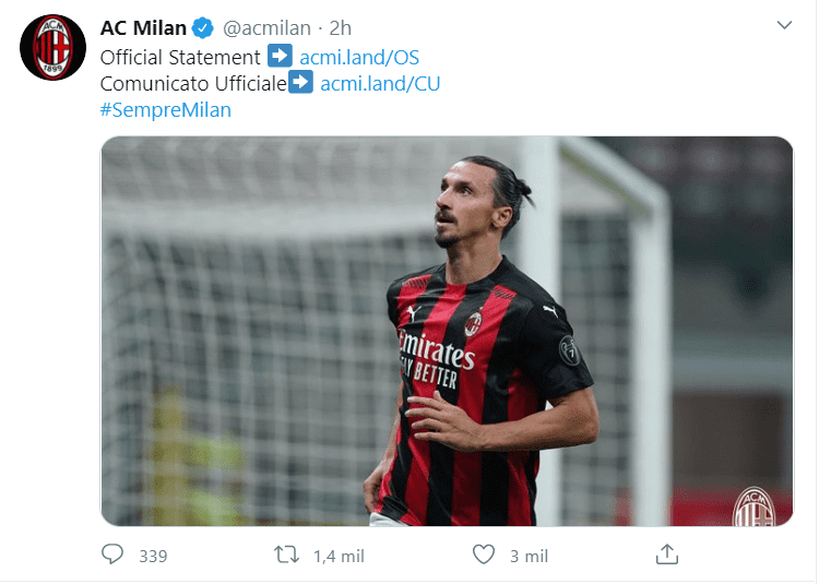 Zlatan Ibrahimovic, delantero del Milan, tiene coronavirus 1