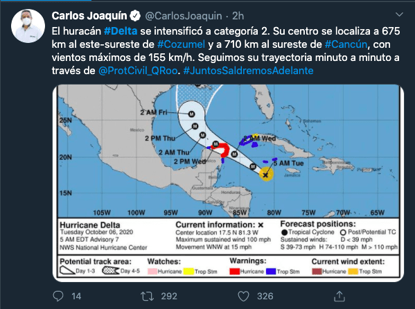 sube huracan delta categoria 2 entrara mexico 1