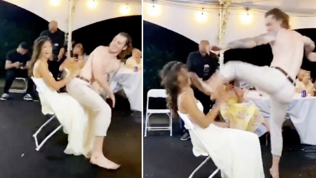 Un hombre dio una patada en la cara a su esposa mientras realizaba un baile erótico.