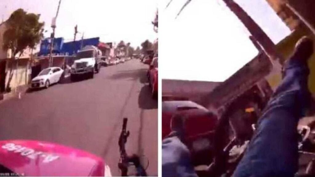 Video Ciclista graba el instante en que lo atropella un auto