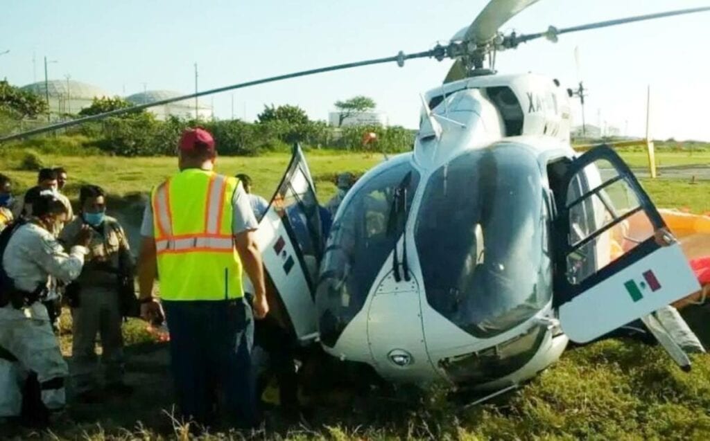 Video Helicóptero se desploma en Dos Bocas