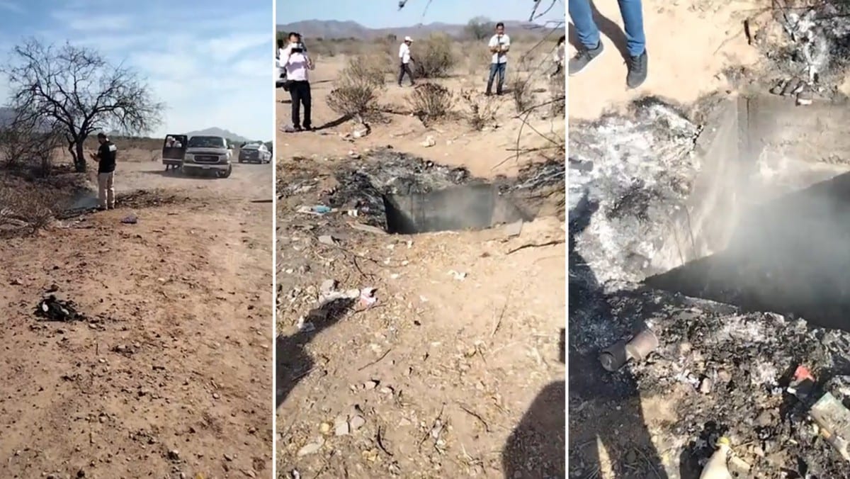 Un grupo de mujeres que forman parte del colectivo “Madres buscadoras de Sonora” descubrió una fosa clandestina en medio del desierto tras percibir un olor a “grasa quemada”.