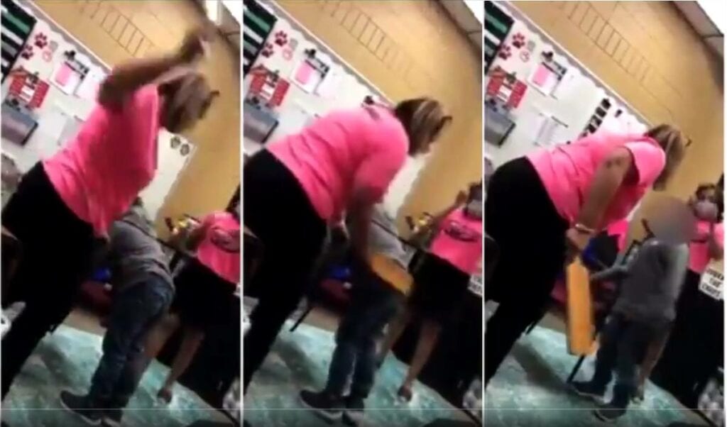 Video directora golpea a una estudiante de 6 años con una tabla
