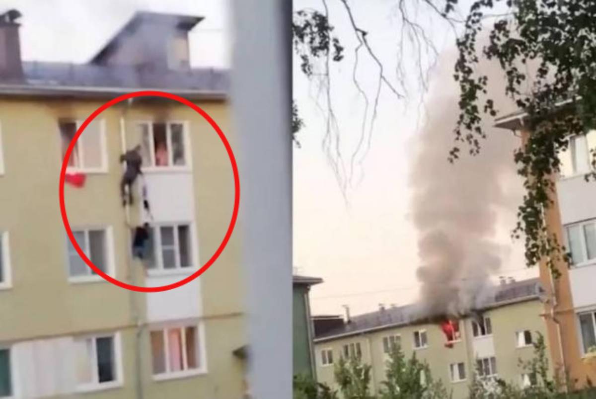 Un incendio en un apartamento de la ciudad de Kostromá, en Rusia, amenazó con la vida de tres niños que fueron rescatados por sus vecinos luego de trepar por el tubo de desagüe del edificio para sacar a los menores.