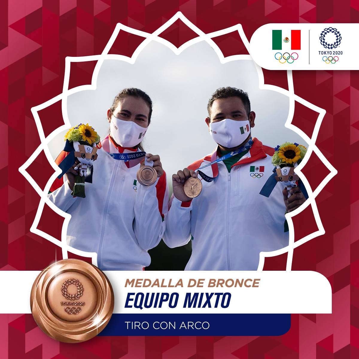 La primera alegría en la justa para la delegación mexicana llegó gracias a los arqueros Alejandra Valencia y Luis Álvarez, quienes ganaron la medalla de bronce en la modalidad mixta