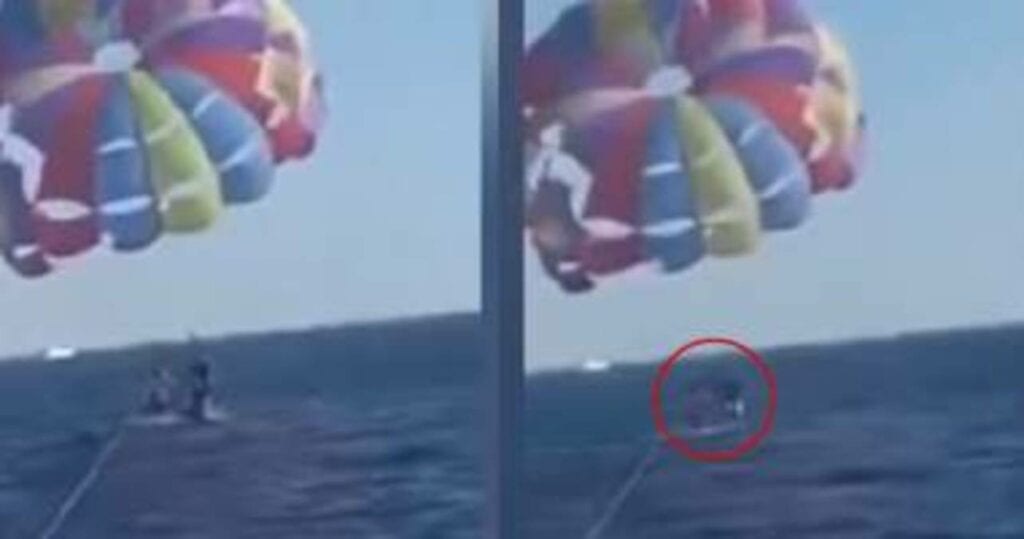 Un paracaidista estuvo a punto de ser devorado por un tiburón.