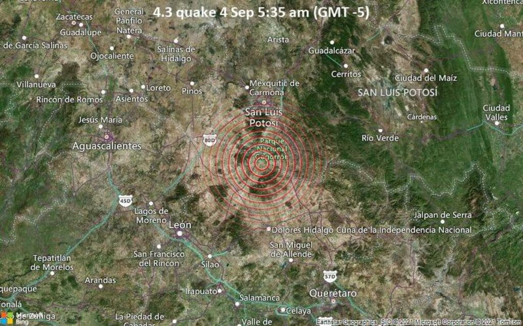 Este 4 de septiembre dos sismos de magnitud 4.5 y 3.6 despertaron a al estado de Guanajuato, ambos con epicentro en el municipio de San Felipe, así lo informó el Servicio Sismológico Nacional (SSN).
