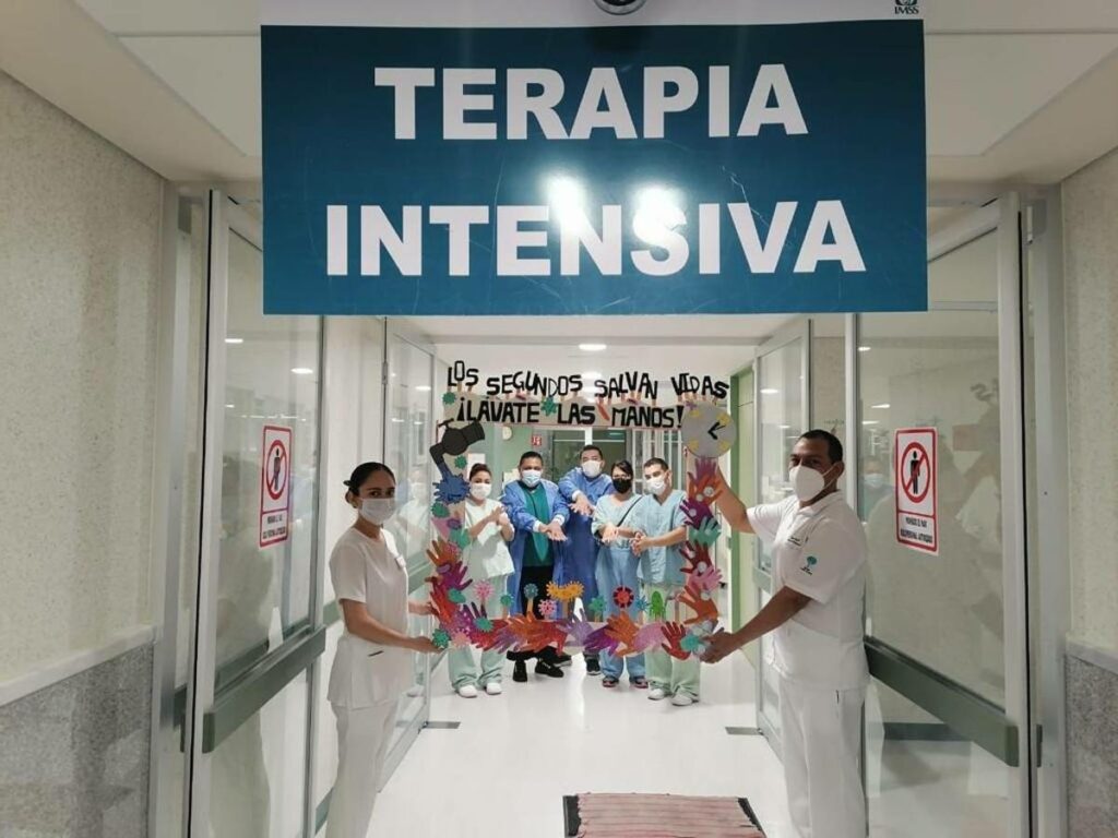 el Instituto Mexicano del Seguro Social (IMSS) en Guanajuato implementó la campaña de higiene para un buen lavado de manos y así cortar cadenas de transmisión de infecciones hospitalarias.