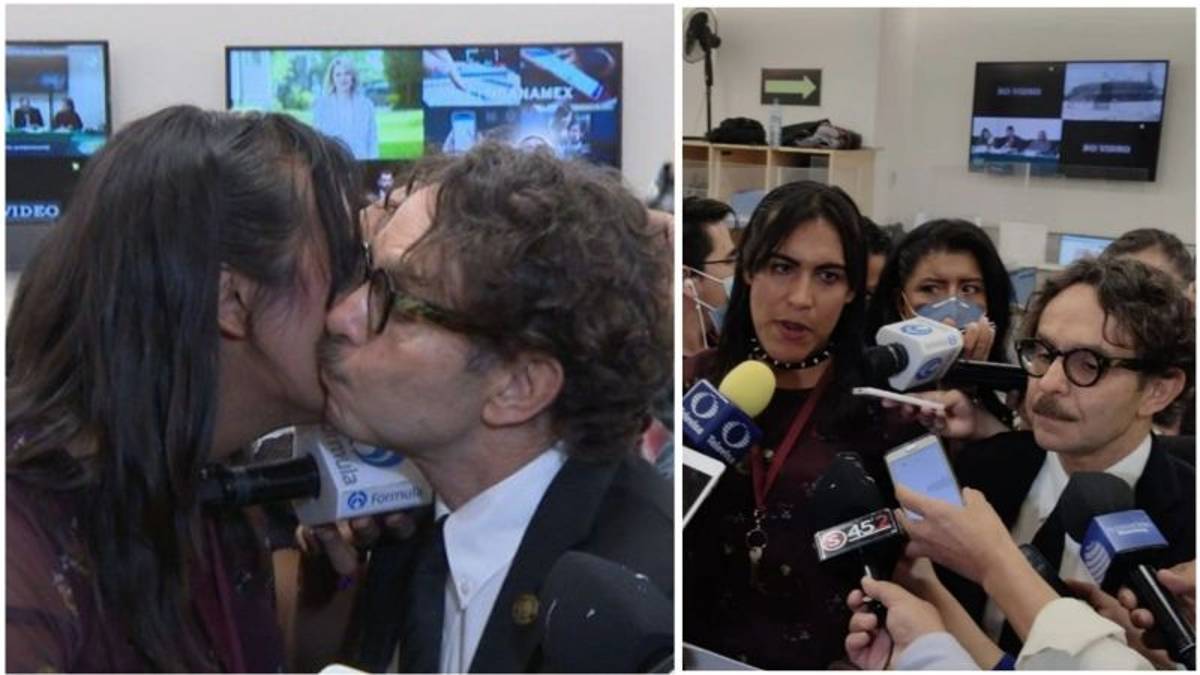 La diputada trans de Morena, María Clemente García, y el diputado del PAN, Gabriel Quadri se reconciliaron frente a los medios.