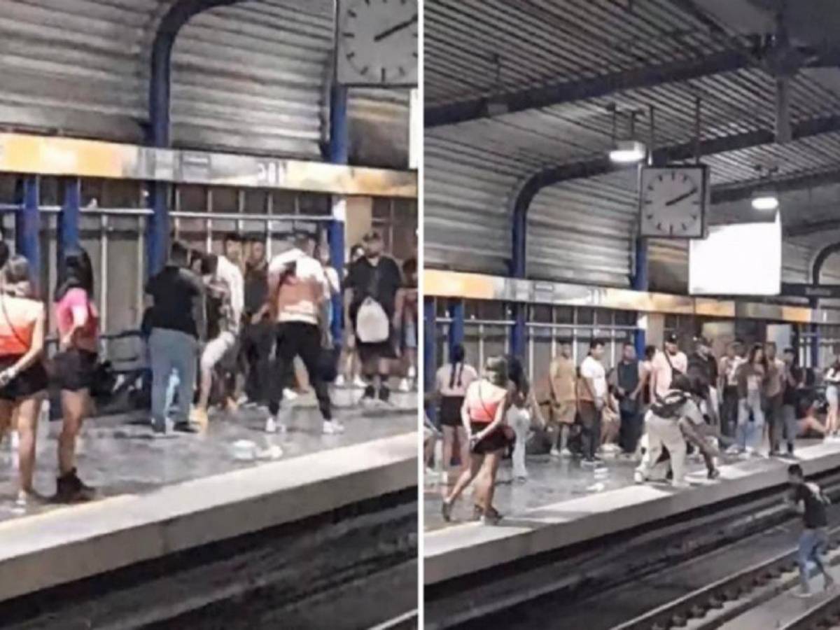 Dos jóvenes, quienes aparentemente se encontraban en estado de ebriedad, protagonizaron una pelea en la estación del metro ‘Y Griega’