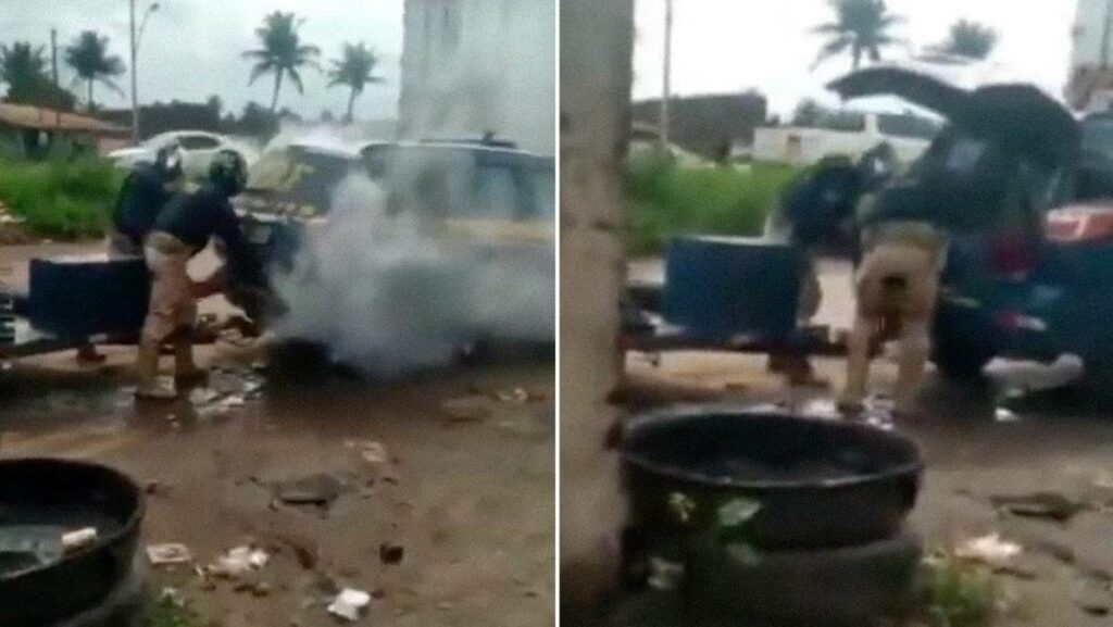 En Brasil se hizo viral el video de un hombre de 38 años asfixiado con gas en el maletero de una patrulla