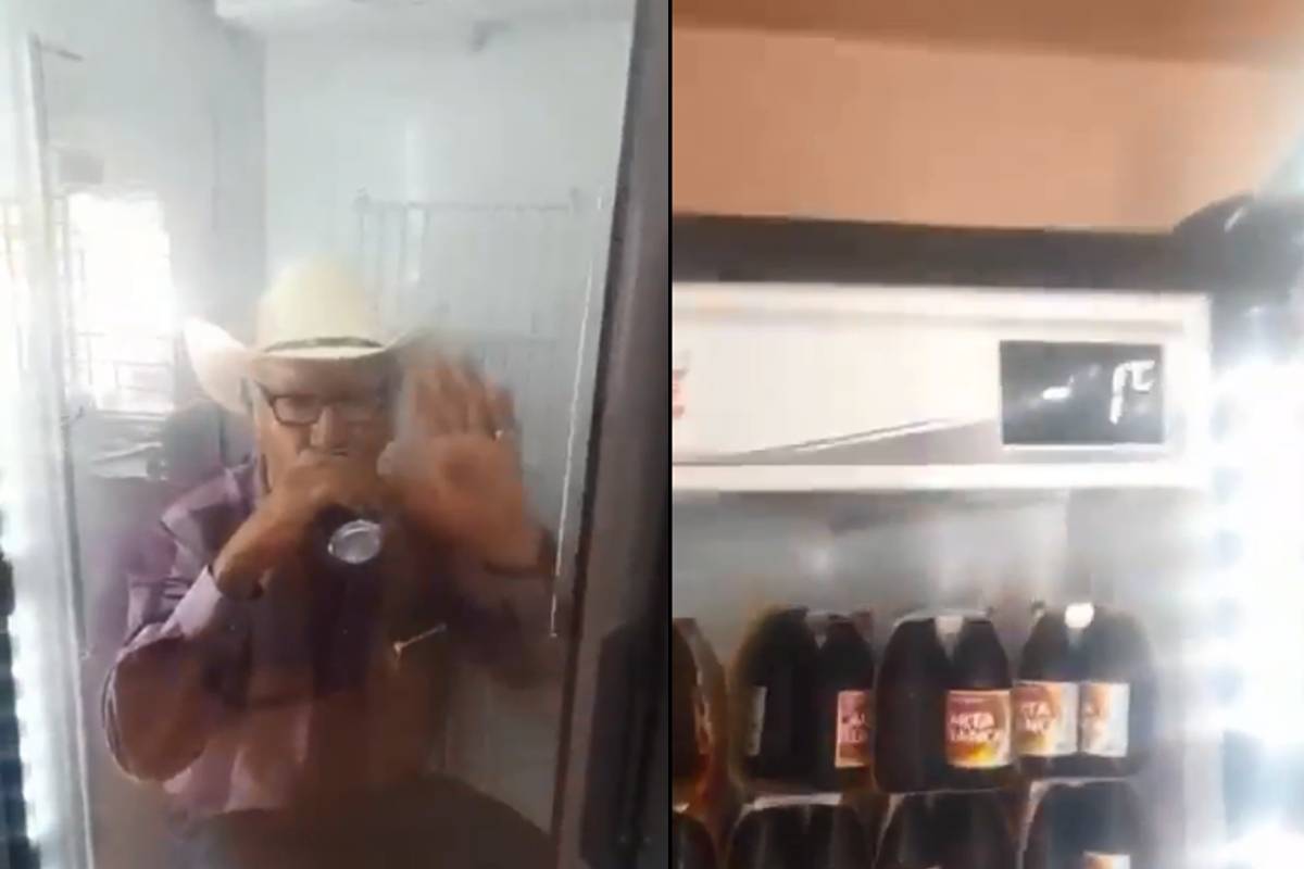 En redes se viralizó un hombre dándose una «refrescadita», dentro de un refrigerador en Nuevo León.