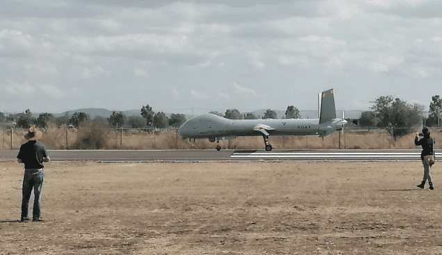 Un dron del Ejército Mexicano despegó desde el aeropuerto de Celaya.