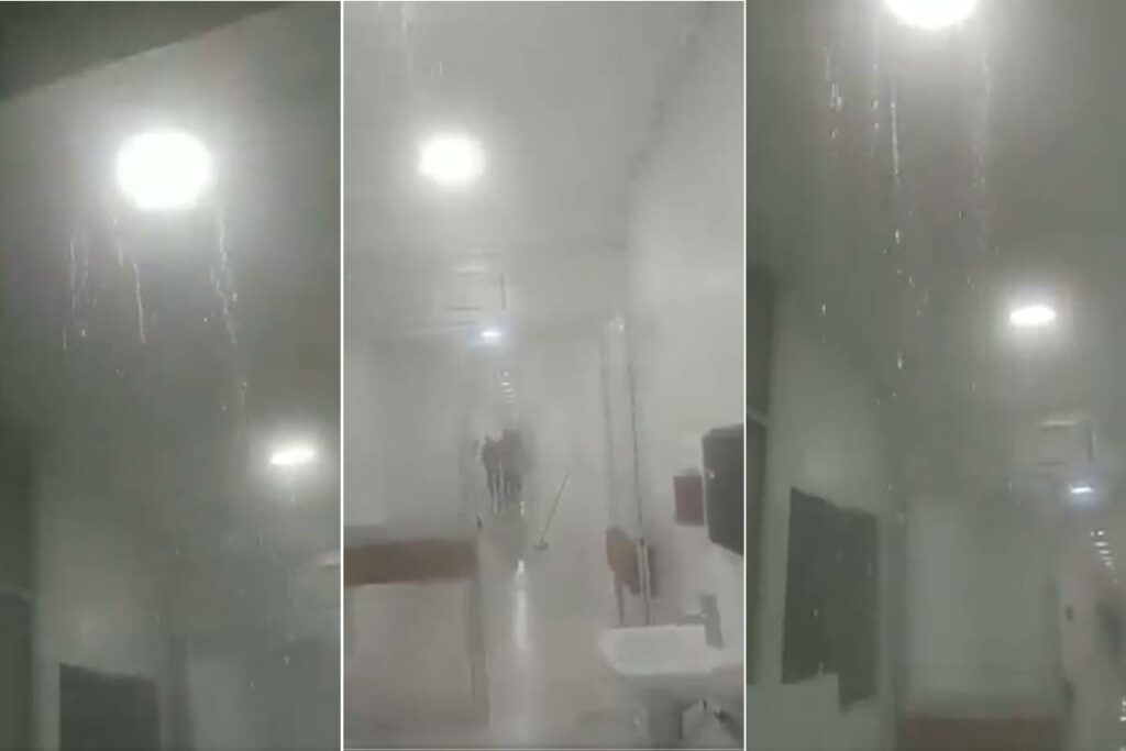 En Veracruz, el Hospital General de Perote resultó inundado por una falla en tuberías, horas después de su inauguración.
