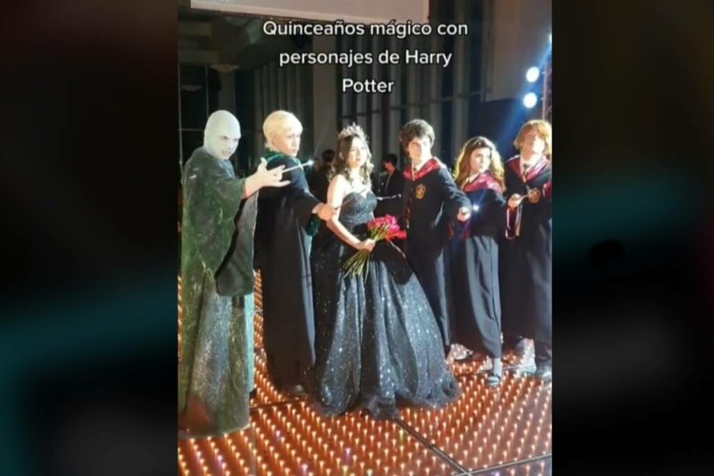 Celebra sus 15 años con una divertida fiesta alusiva a Harry Potter que sin duda sorprendió y más por Voldemort.