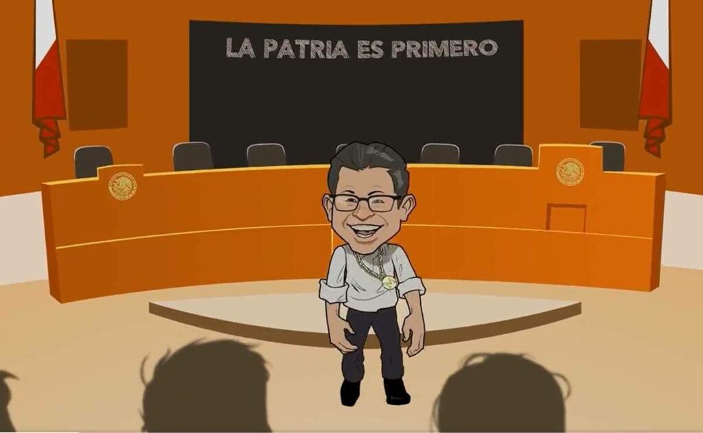 El senador Ricardo Monreal Ávila mostró esta tarde la versión animada de su "RapReal". 