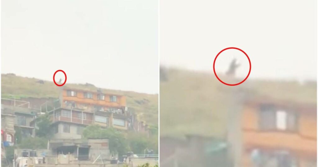 Se ha difundido en las redes sociales un video en el que se ve una figura de un gigante que ronda en un cerro de Tlalnepantla