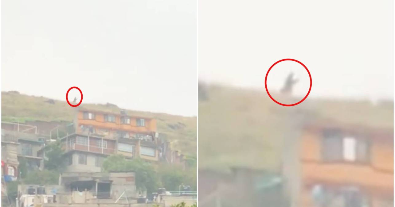 Se ha difundido en las redes sociales un video en el que se ve una figura de un gigante que ronda en un cerro de Tlalnepantla