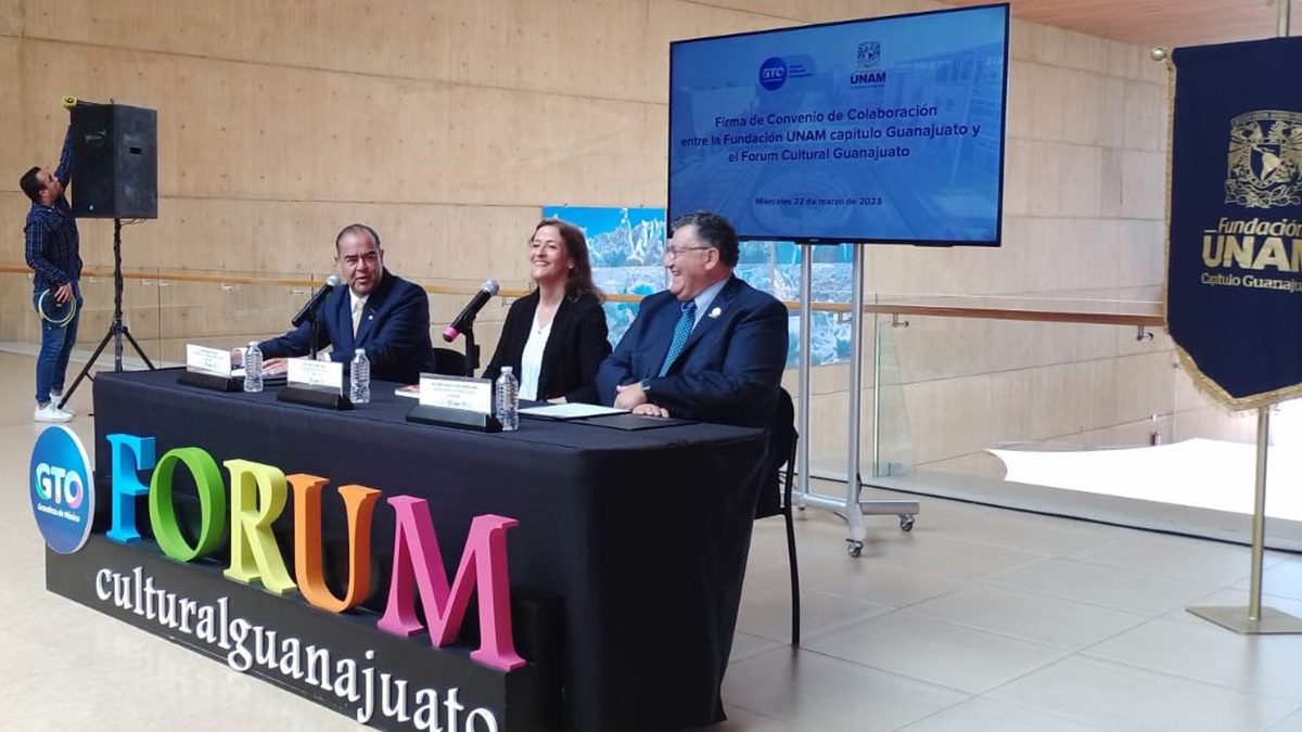 La Fundación UNAM capítulo Guanajuato y el Forum Cultural Guanajuato llevaron a cabo su firma de convenio