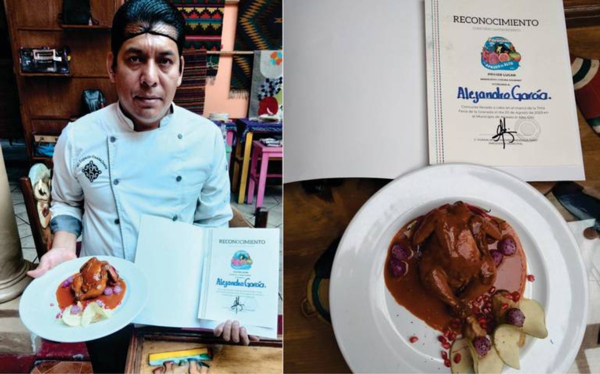 El chef ejecutivo del restaurante “Mi Espacio Guanajuato”, Alejandro García, obtuvo el primer lugar con su platillo en la modalidad de cocina gourmet.